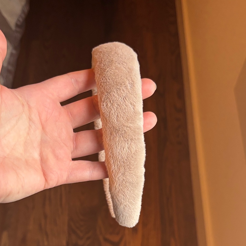 Plush Padded Headband in Light Beige - Women's Hair Accessory